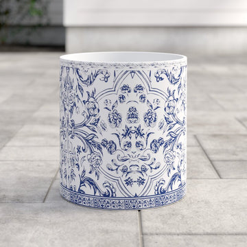 Klanyon Porcelain Blue & White Waste Basket